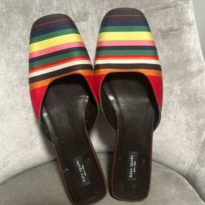 Size 8 used Kate spade slippers multi color